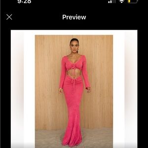 Pink Knit Maxi Skirt